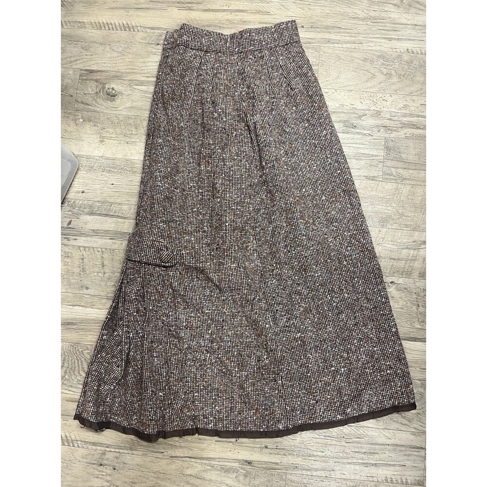 Vintage Wool Tweed 1960’s Kick Pleated Skirt Handmade